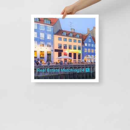 Nyhavn Poster with Real Estate Matching24 Logo