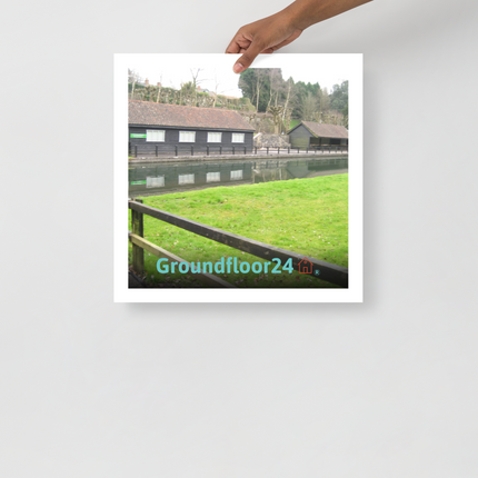 Lakeside Serenity Poster with Groundfloor24 with House Logo
