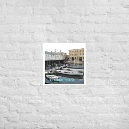 Boat on Water Poster with Groundfloor24 with House Logo
