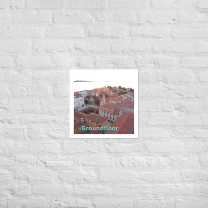 Roof Sunset View Poster with Groundfloor with House Logo
