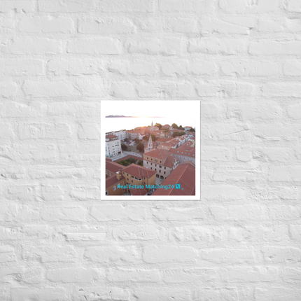 Roof Sunset View Poster with realestatematching24 with key Logo