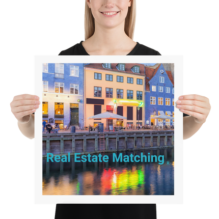 Nyhavn Poster with Real Estate Matching Logo