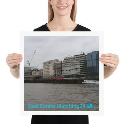 Beautiful Place Poster with Real Estate Matching24 Logo