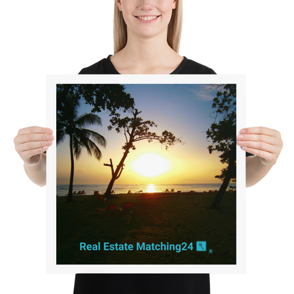 Beutiful Sea View Poster with realestatematching24 with key Logo