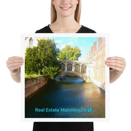 Beutiful Canel Poster with realestatematching24 with key Logo