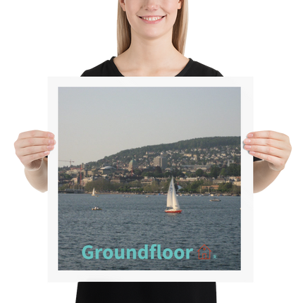 Beutiful River & Hills Sinari Poster with Groundfloor with House Logo