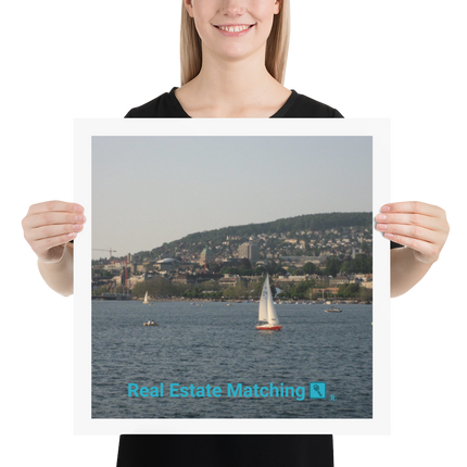 Beutiful River & Hills Sinari Poster with realestatematching with key Logo