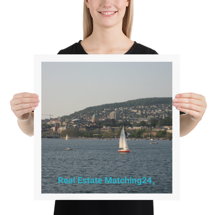 Beutiful River & Hills Sinari Poster with realestatematching24 without key Logo