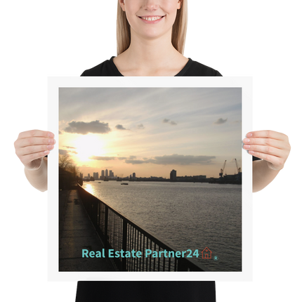 Awesome River View Poster with realestatepartner24 with house Logo