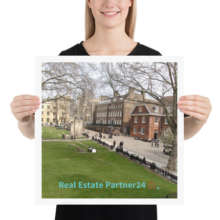 Beutiful Park Poster with realestatepartner24 with house Logo