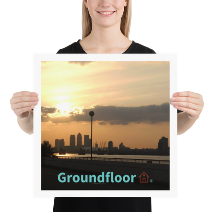 Majestic Sunset Poster with Groundfloor with House Logo