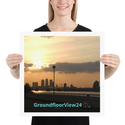 Majestic Sunset Poster with groundfloorview24 with House Logo
