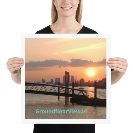 Evening Glow Poster with GroundfloorView24 with House Logo