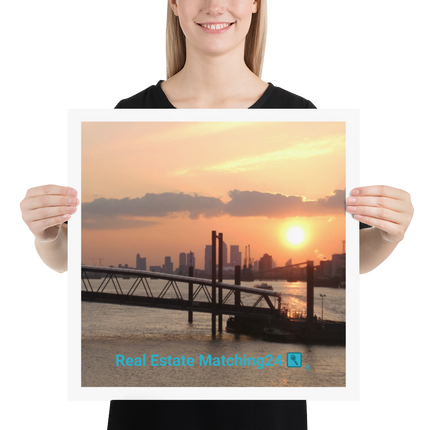 Evening Glow Poster with realestatematching24 with key Logo