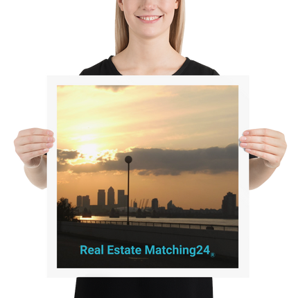 Majestic Sunset Poster with realestatematching24 without key Logo