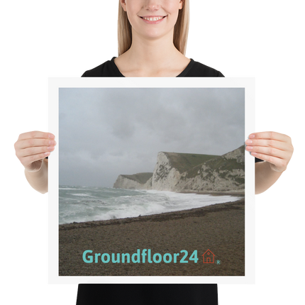 Waves and Sand Poster with Groundfloor24 with House Logo