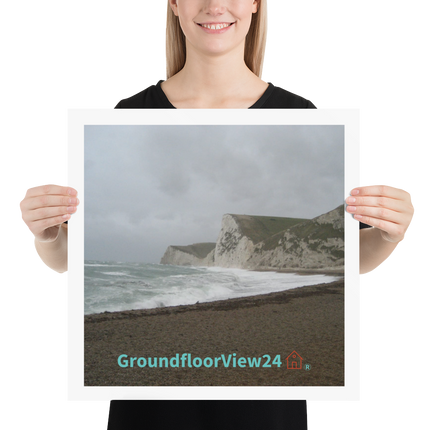 Waves and Sand Poster with groundfloorview24 with House Logo