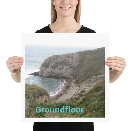 Sea & Hills Poster with Groundfloor with House Logo