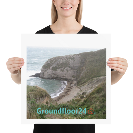 Sea & Hills Poster with Groundfloor24 with House Logo