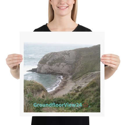 Sea & Hills Poster with groundfloorview24 with House Logo