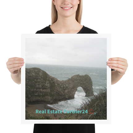 Coastal Escape Poster with realestatepartner24 with house Logo