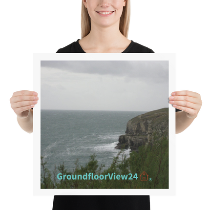 Seaside Serenity Poster with groundfloorview24 with House Logo