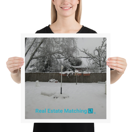 Winter Wonderland Poster with realestatematching with key Logo