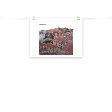 Roof Sunset View Poster with realestatematching24 without key Logo