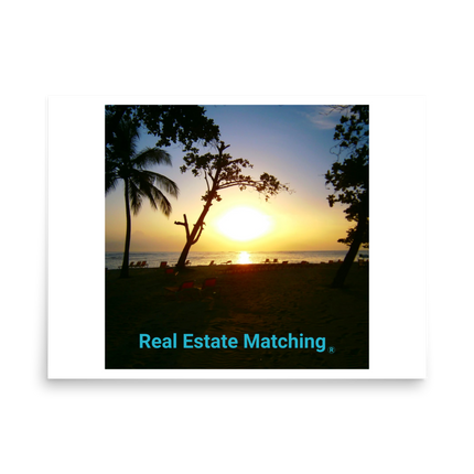 Beutiful Sea View Poster with realestatematching24 with key Logo