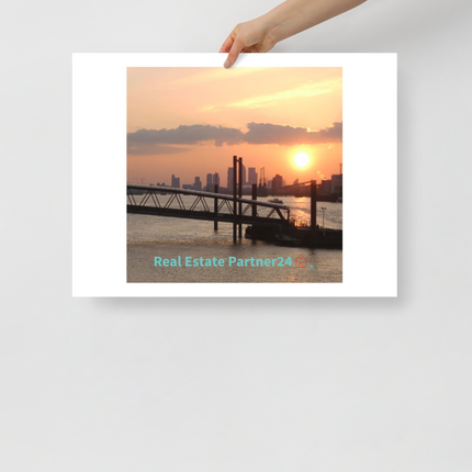 Evening Glow Poster with realestatepartner24 with house Logo