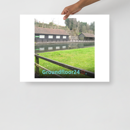 Lakeside Serenity Poster with Groundfloor24 with House Logo