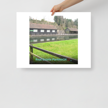 Lakeside Serenity Poster with realestatepartner24 with house Logo