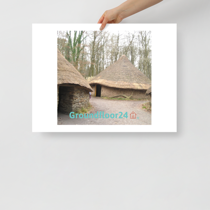 Village Charm Poster with Groundfloor24 with House Logo