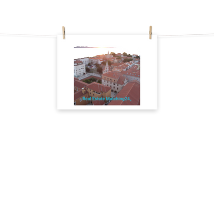 Roof Sunset View Poster with realestatematching24 without key Logo