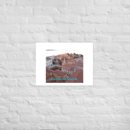 Roof Sunset View Poster with realestatematching24 with key Logo