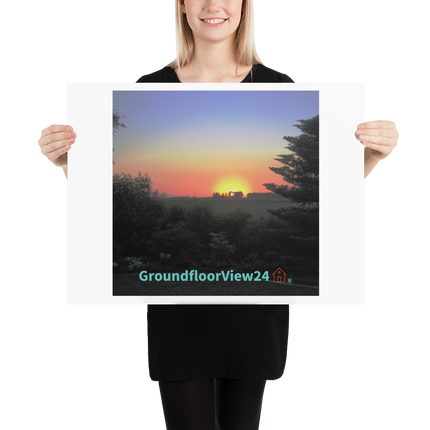 Beutiful Sunset Sinari Poster with groundfloorview24 with House Logo