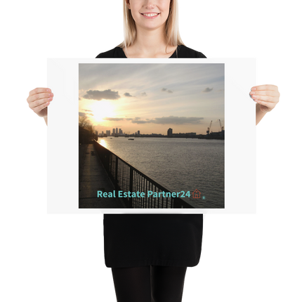 Awesome River View Poster with realestatepartner24 with house Logo