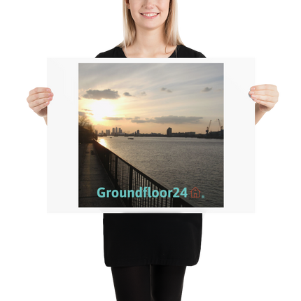 Awesome River View Poster with Groundfloor24 with House Logo
