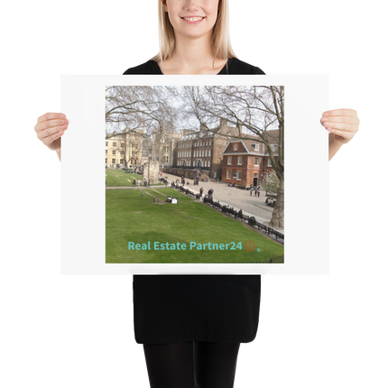Beutiful Park Poster with realestatepartner24 with house Logo