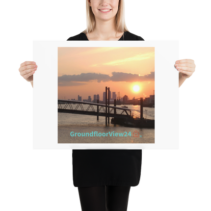 Evening Glow Poster with GroundfloorView24 with House Logo