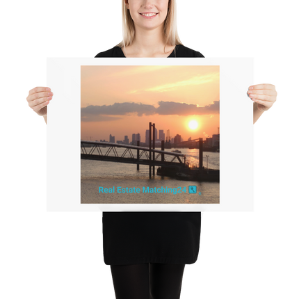 Evening Glow Poster with realestatematching24 with key Logo