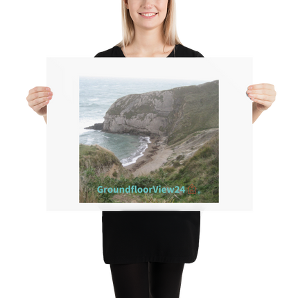Sea & Hills Poster with groundfloorview24 with House Logo