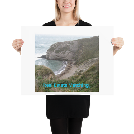 Sea & Hills Poster with realestatematching without key Logo