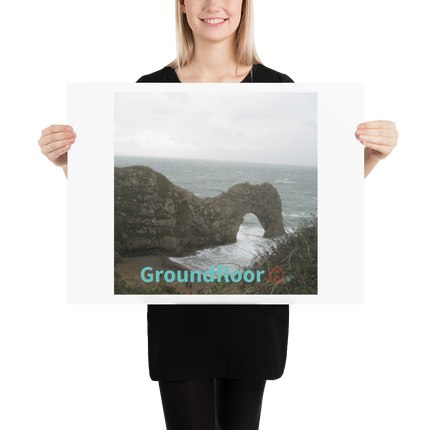 Coastal Escape Poster with Groundfloor with House Logo