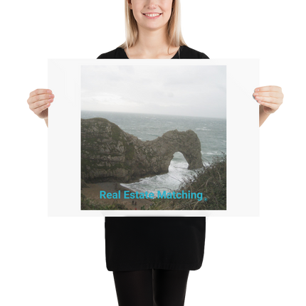 Coastal Escape Poster with realestatematching without key Logo