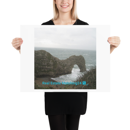 Coastal Escape Poster with realestatematching24 with key Logo