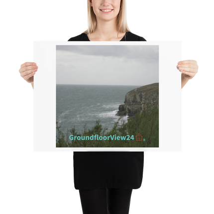 Seaside Serenity Poster with groundfloorview24 with House Logo