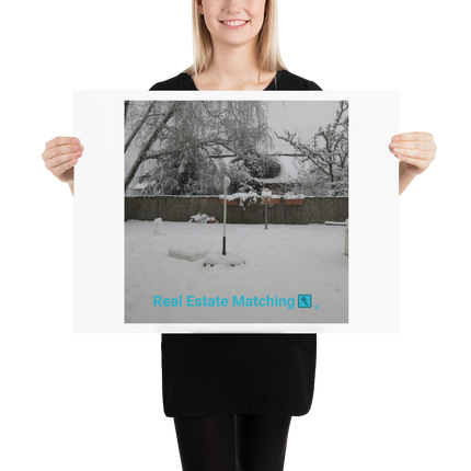 Winter Wonderland Poster with realestatematching with key Logo