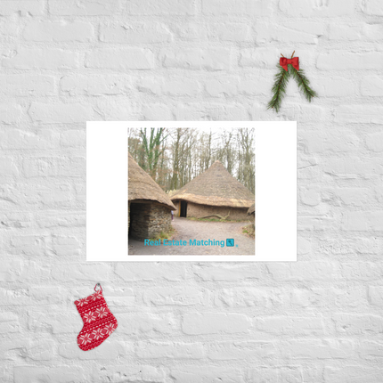 Village Charm Poster with realestatematching with key Logo