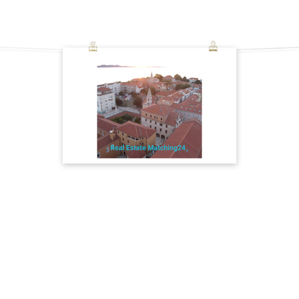Roof Sunset View Poster with realestatematching24 without key Logo